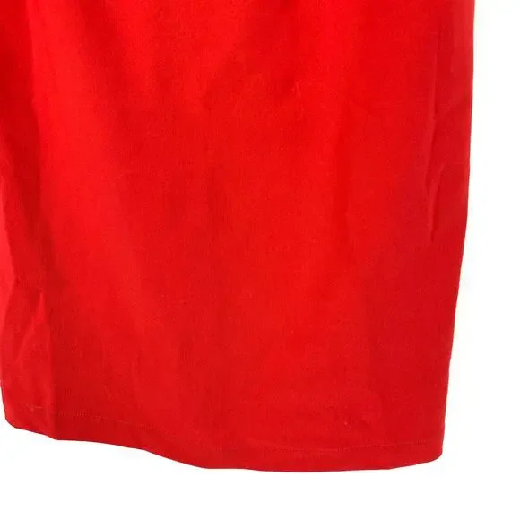 Tatyana Women's Size M Knee Length Wiggle Dress Stretch Short Sleeve Red - Picture 4 of 7